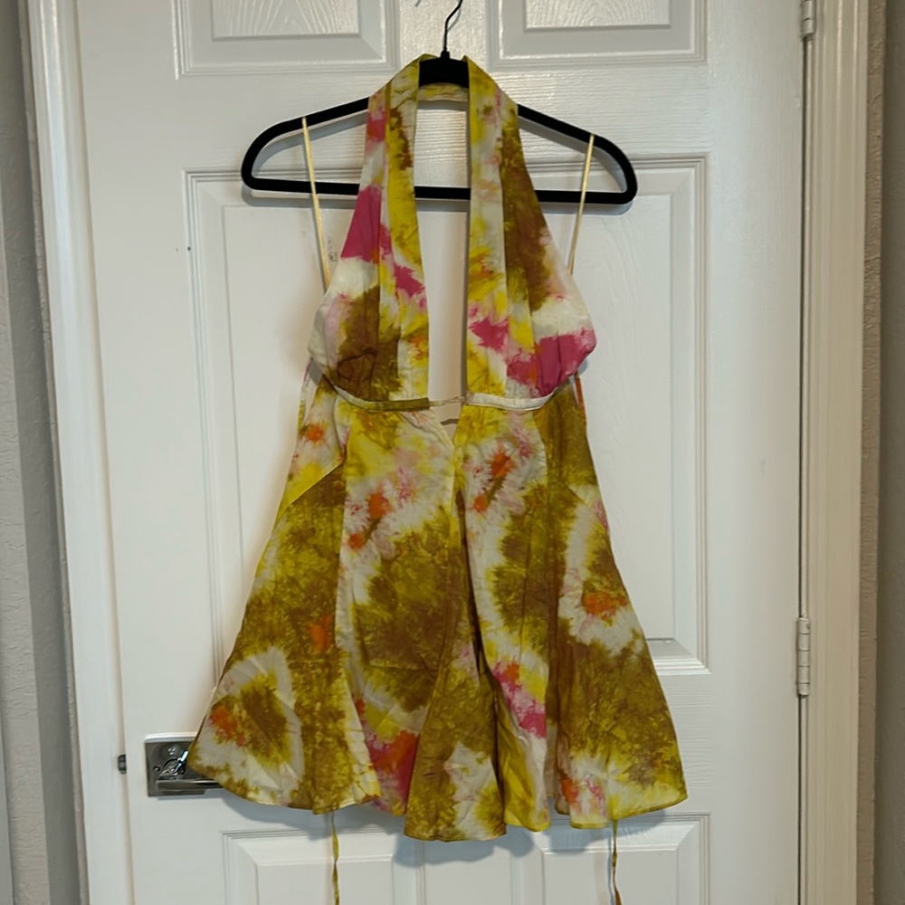 Zara tie die halter dress